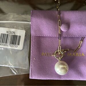 Melinda Maria - Gold Necklace -Life's A Ball Pearl Pendant Necklace